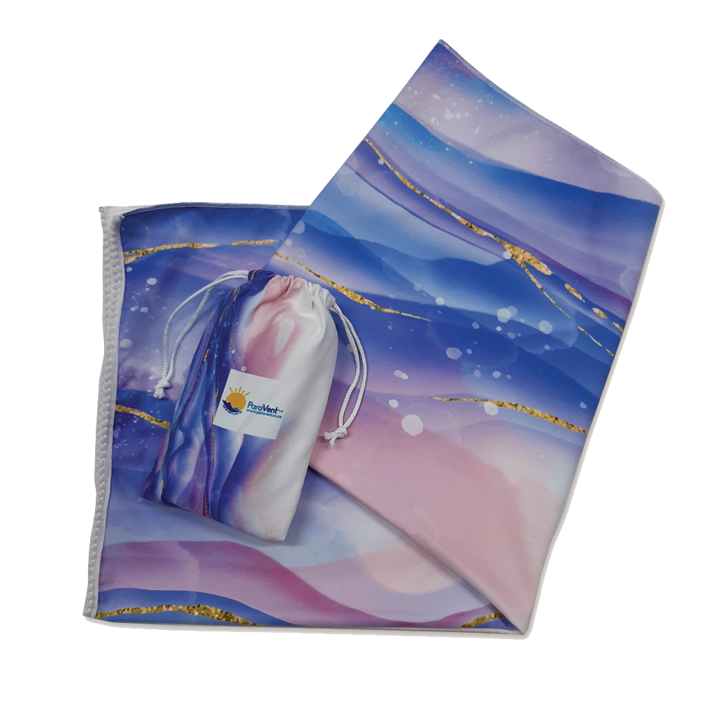 220g Light Towelling Beach Towel in Drawstring Bag - Image 2